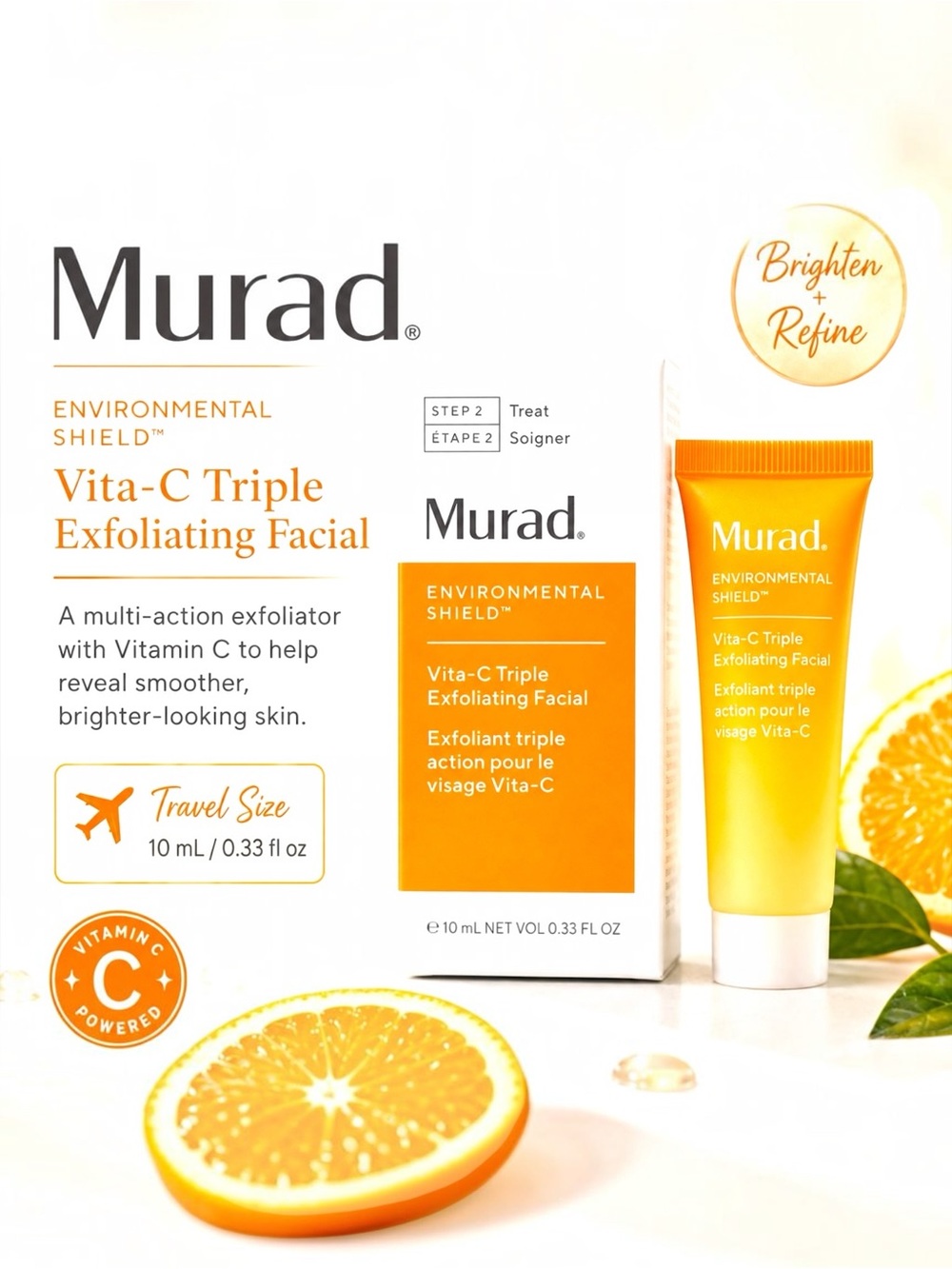 Murad Vita-C Triple Exfoliating Facial 0.33 oz Vitamin C NIB Luxury Skincare
